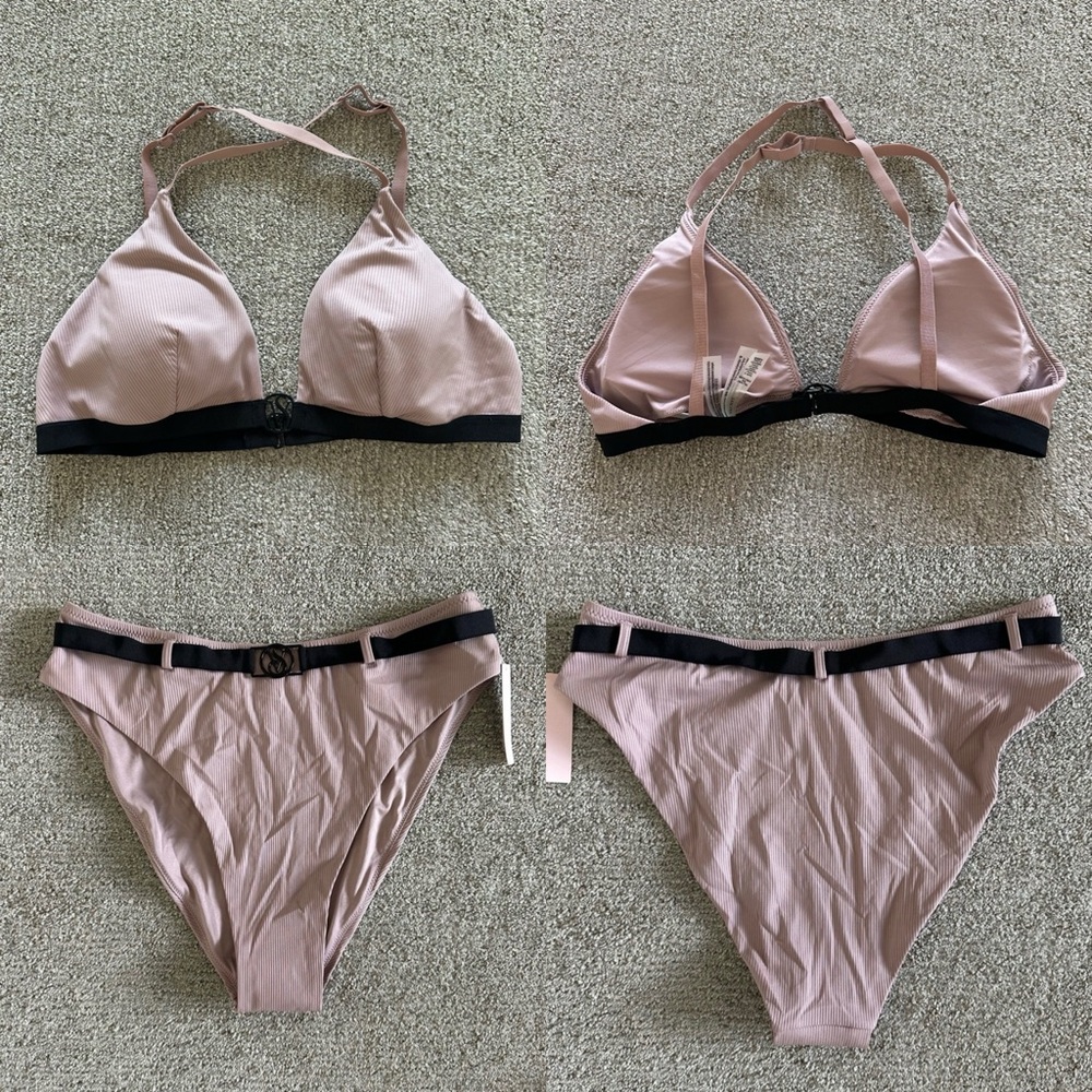 Victorias Secret Wild Wanderer Belted Bikini Bottom & Ribbed Triangle Top XL